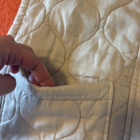 Zara oversized ecru off white lyocell and cotton quilted puffer vest NWT - Picture 5 of 13